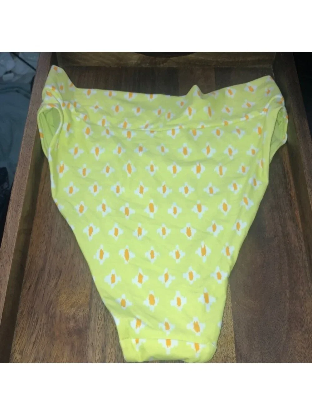 aerie Yellow & White Patterned High Waist Bikini Bottom - Picture 5 of 5